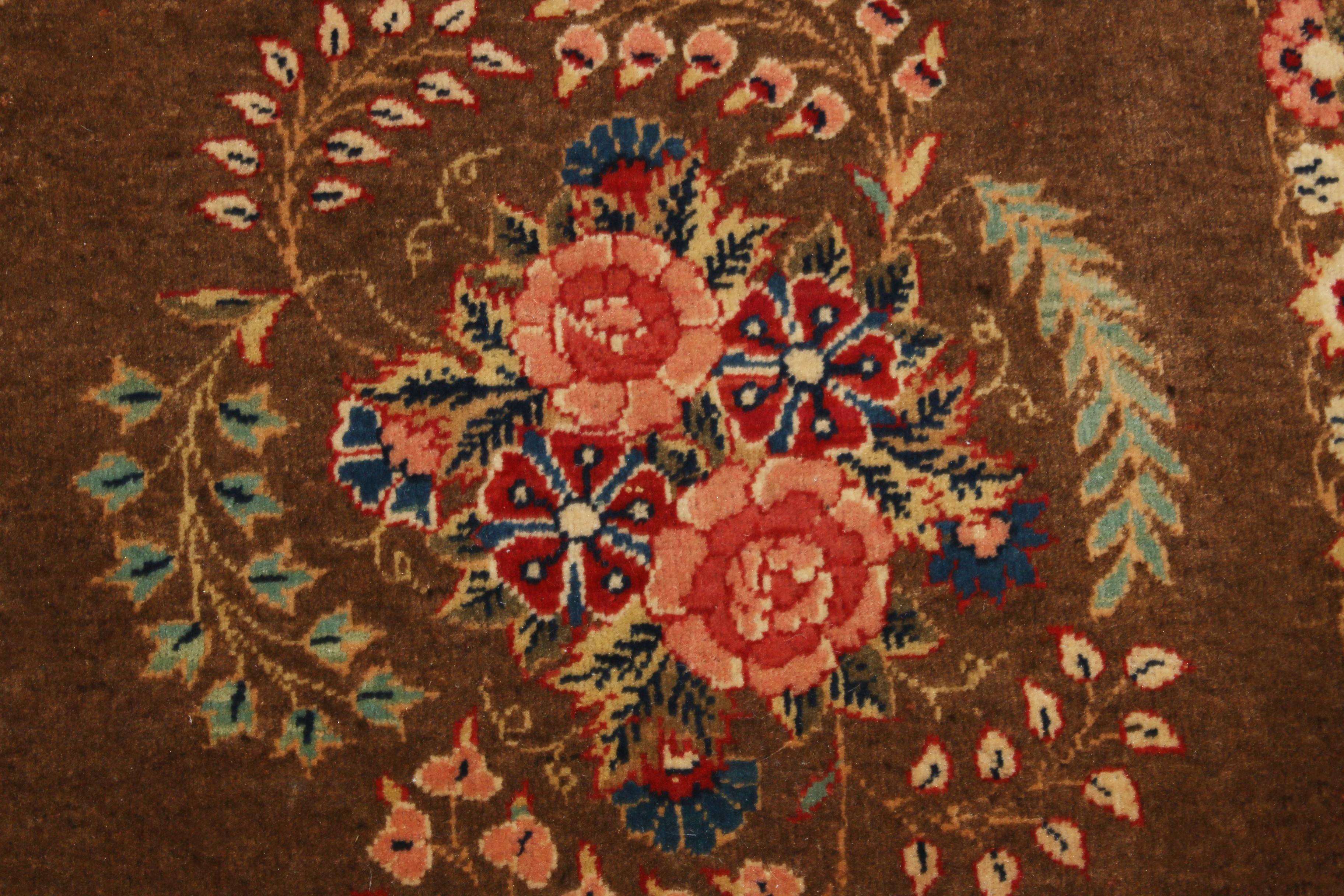 Hand Knotted Antique Wool Persian Rug Floral Medallion Pattern by Rug & Kilim In Good Condition For Sale In Long Island City, NY