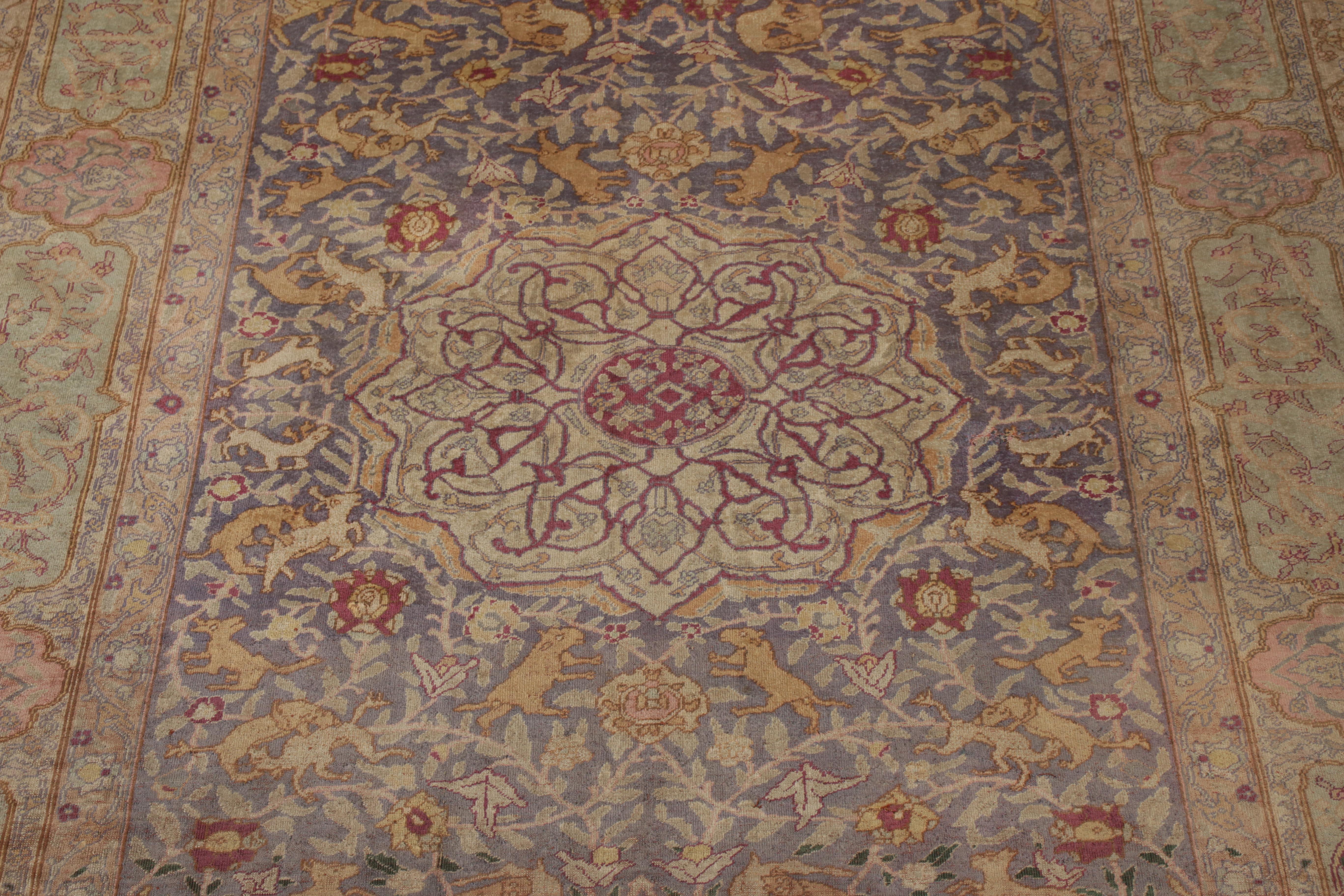 Handgeknüpfter antiker Kayseri-Teppich in grünem Medaillonmuster von Teppich & Kelim (Türkisch) im Angebot