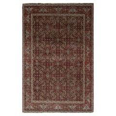 Tappeto antico Kerman Lavar annodato a mano Beige-Brown Herati Pattern by Rug & Kilim