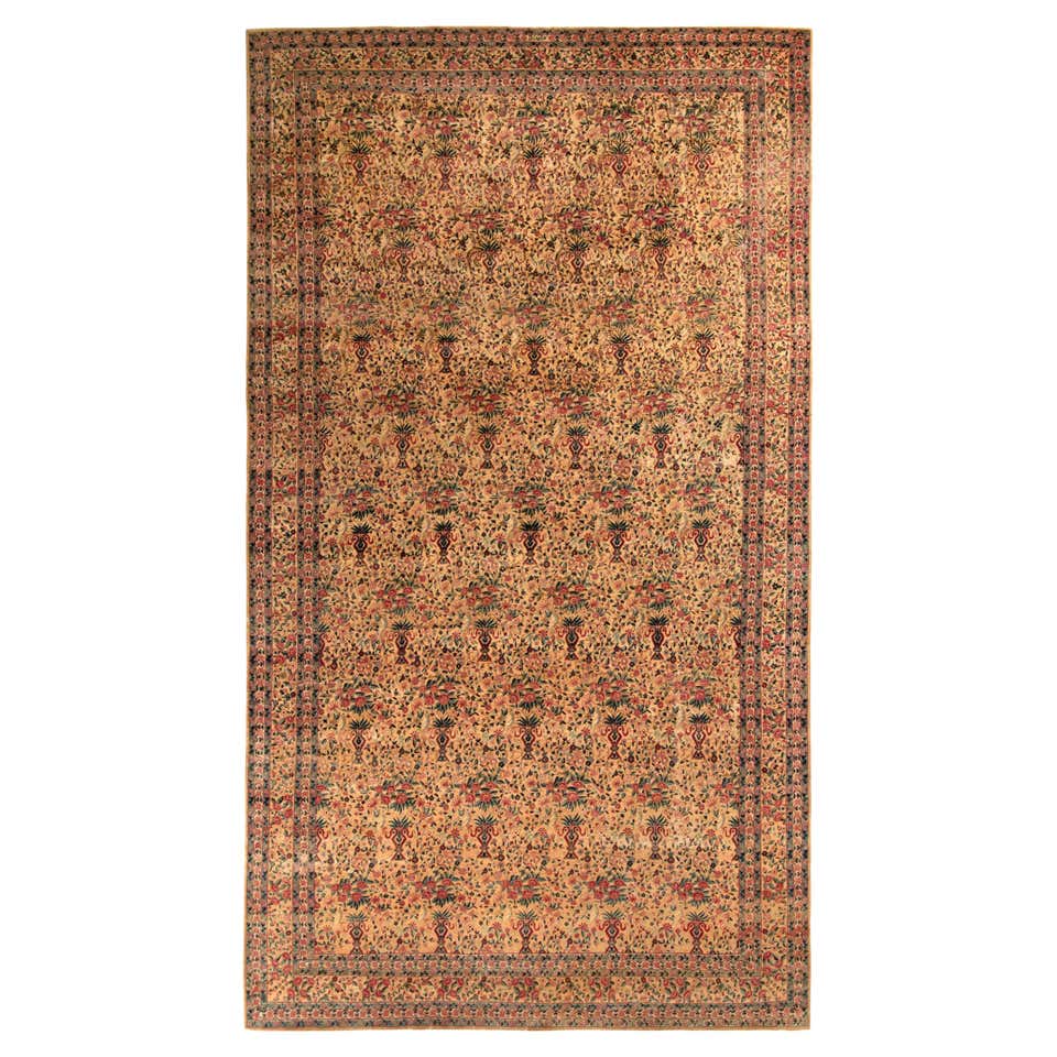 Antique Persian Kerman Rug with Red Field and Floral Patterns For Sale ...