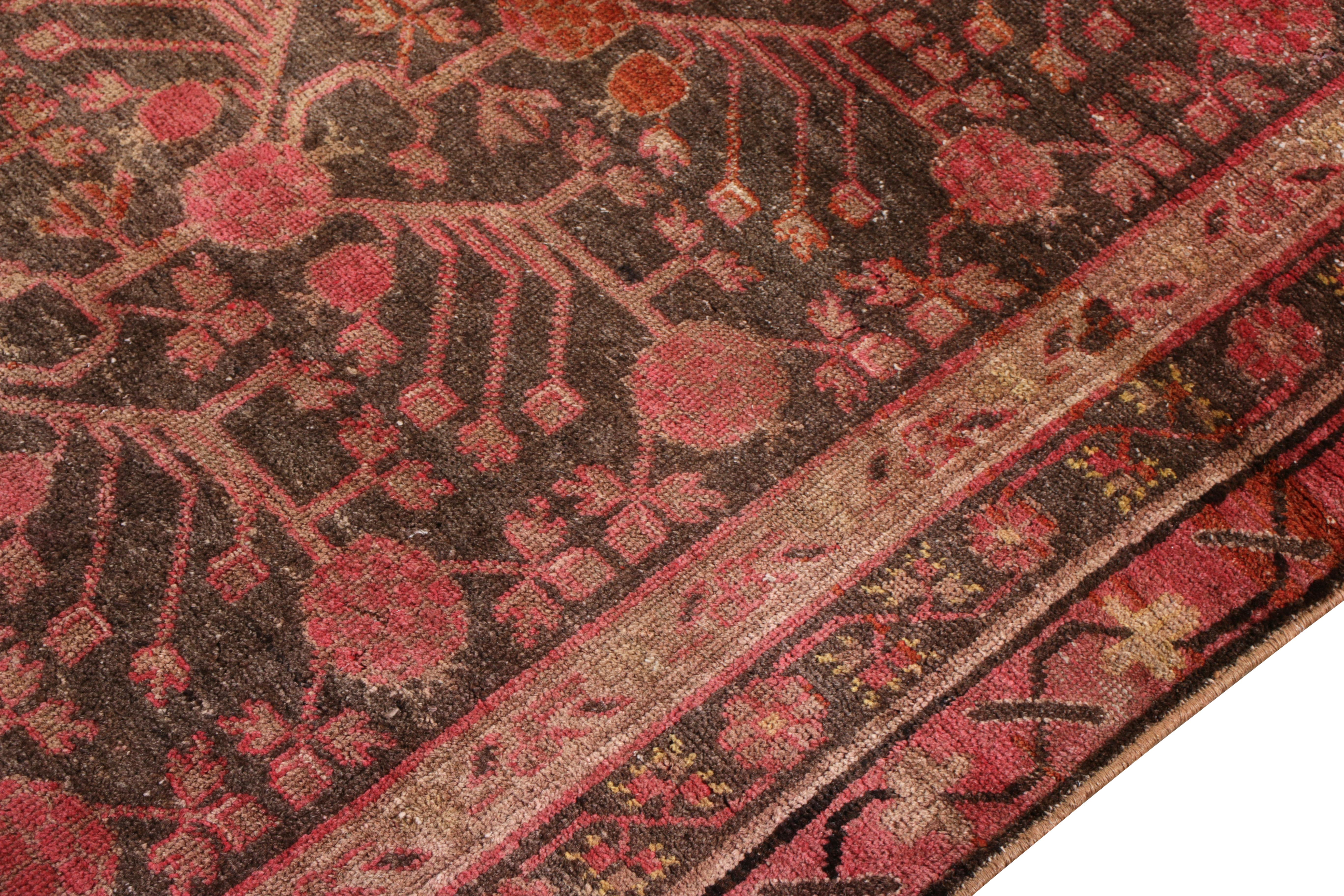 Early 20th Century Hand-Knotted Antique Khotan Rug in Brown Pomegranate Pattern by Rug & Kilim