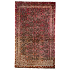 Hand-Knotted Antique Khotan Rug in Brown Pomegranate Pattern by Rug & Kilim