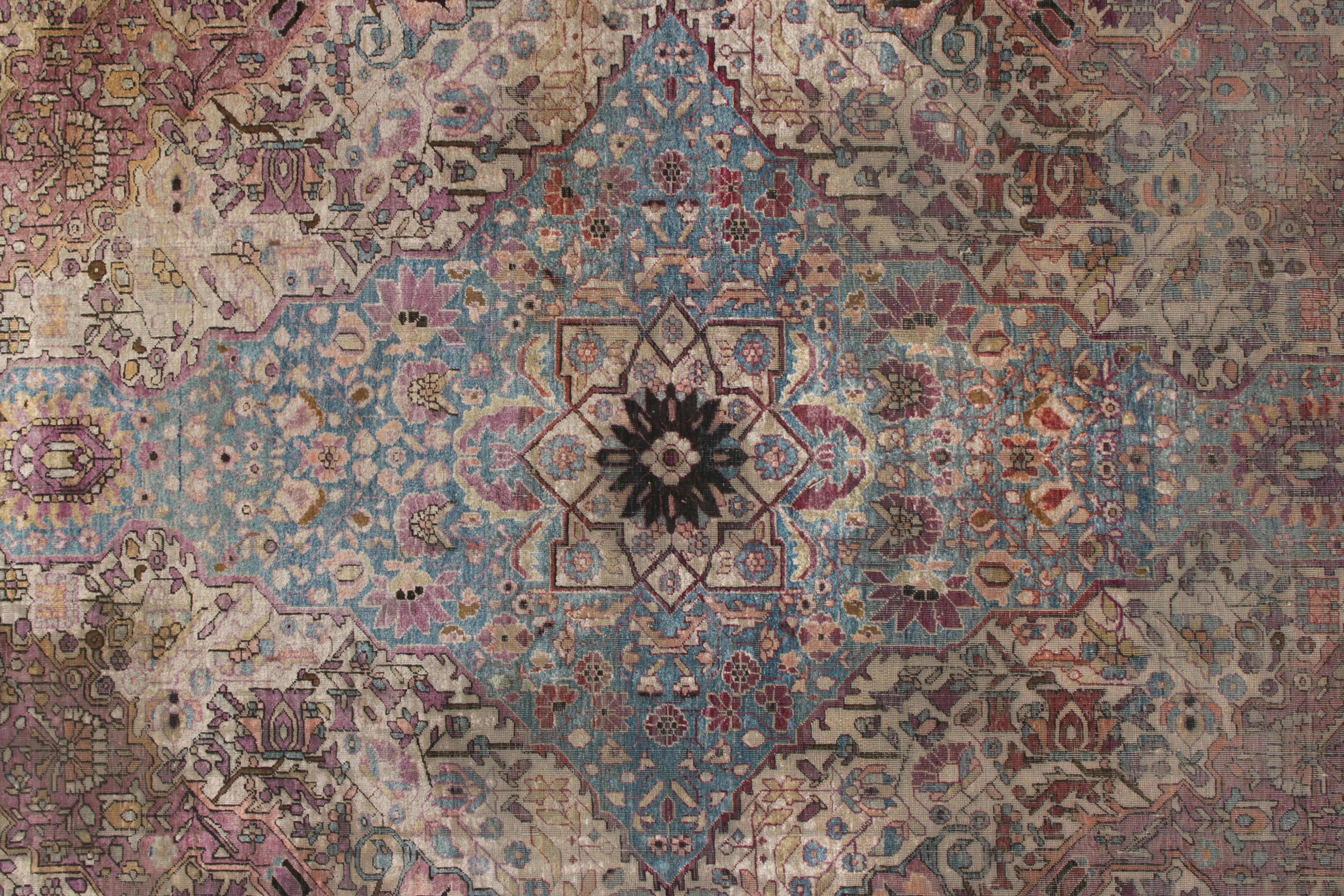Hand-Knotted Antique Persian Farahan Rug Floral Medallion Pattern by Rug & Kilim In Good Condition For Sale In Long Island City, NY