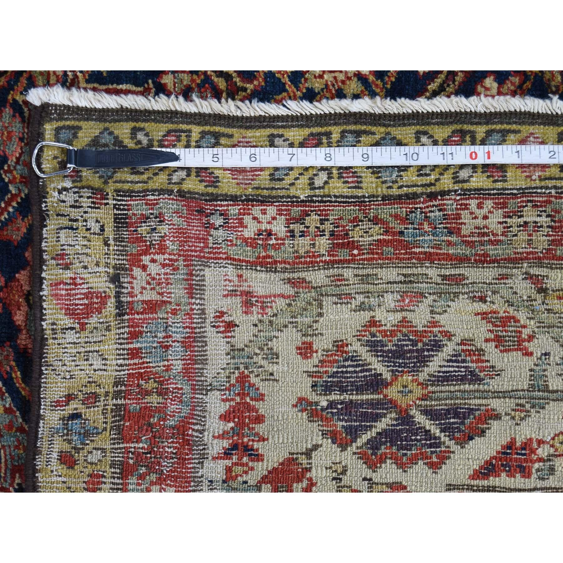 Hand knotted Antique Persian Fereghan Sarouk Gallery Size Oriental Rug For Sale 5
