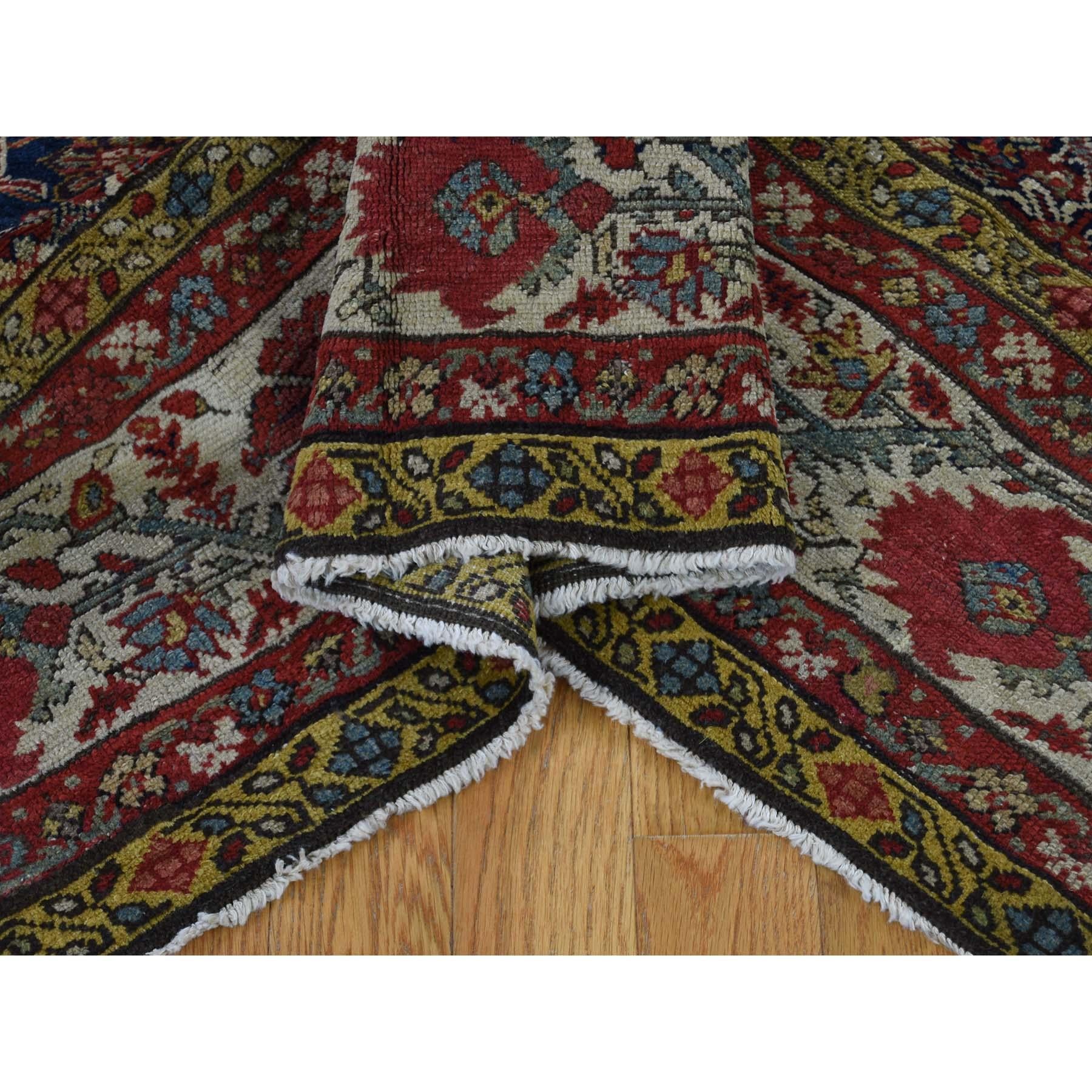 19th Century Hand knotted Antique Persian Fereghan Sarouk Gallery Size Oriental Rug For Sale