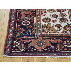 Green Hand Knotted Wool Antique Zoroastrian Heris Mint Condition Oriental Rug