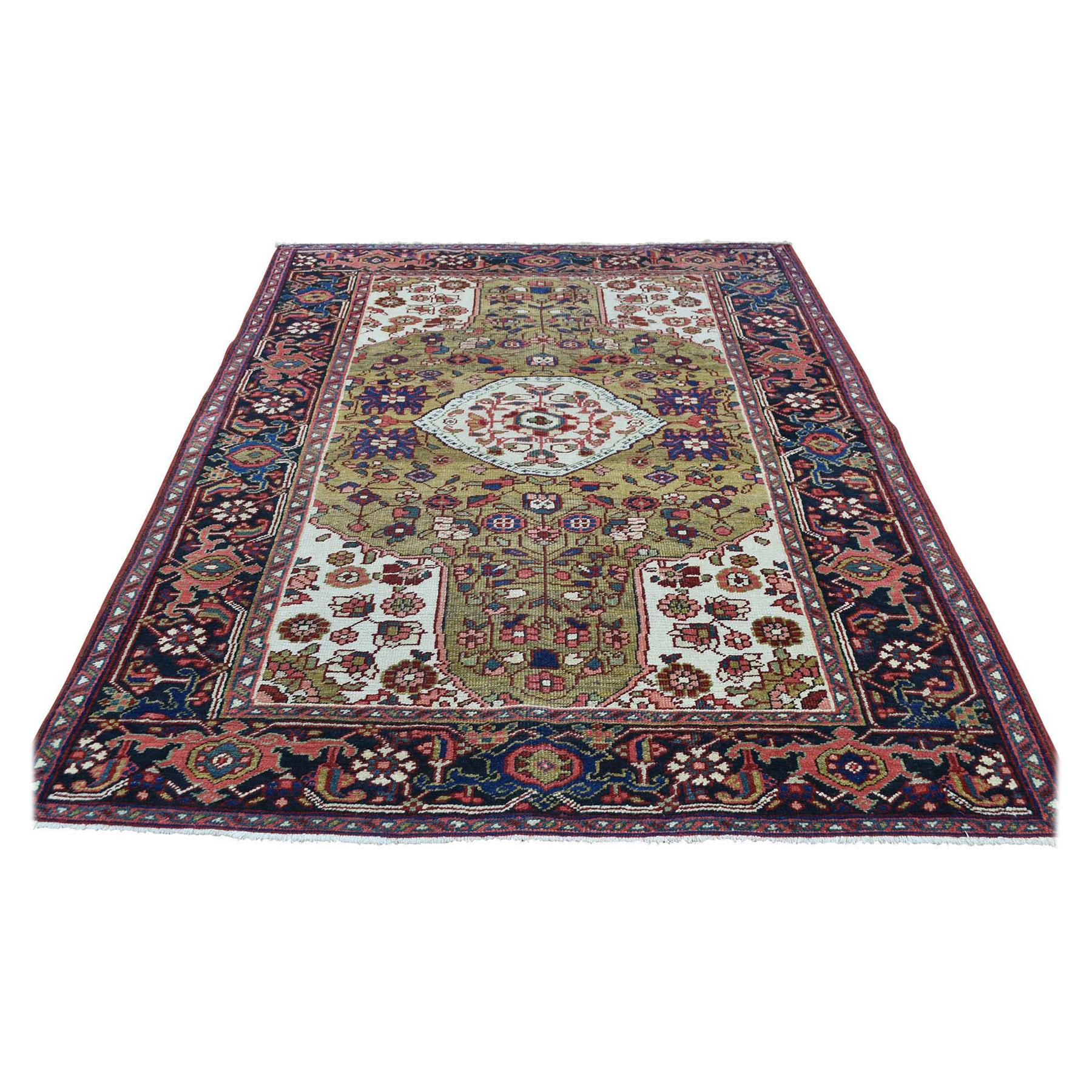 Hand Knotted Antique Persian Heriz Mint Condition Oriental Rug For Sale