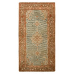 Antique Persian Malayer Rug in Blue & Beige Brown Medallion Style by Rug & Kilim