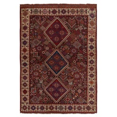Antique Persian Qashqai rug in Red, Black, Blue Geometric Pattern by Rug & Kilim
