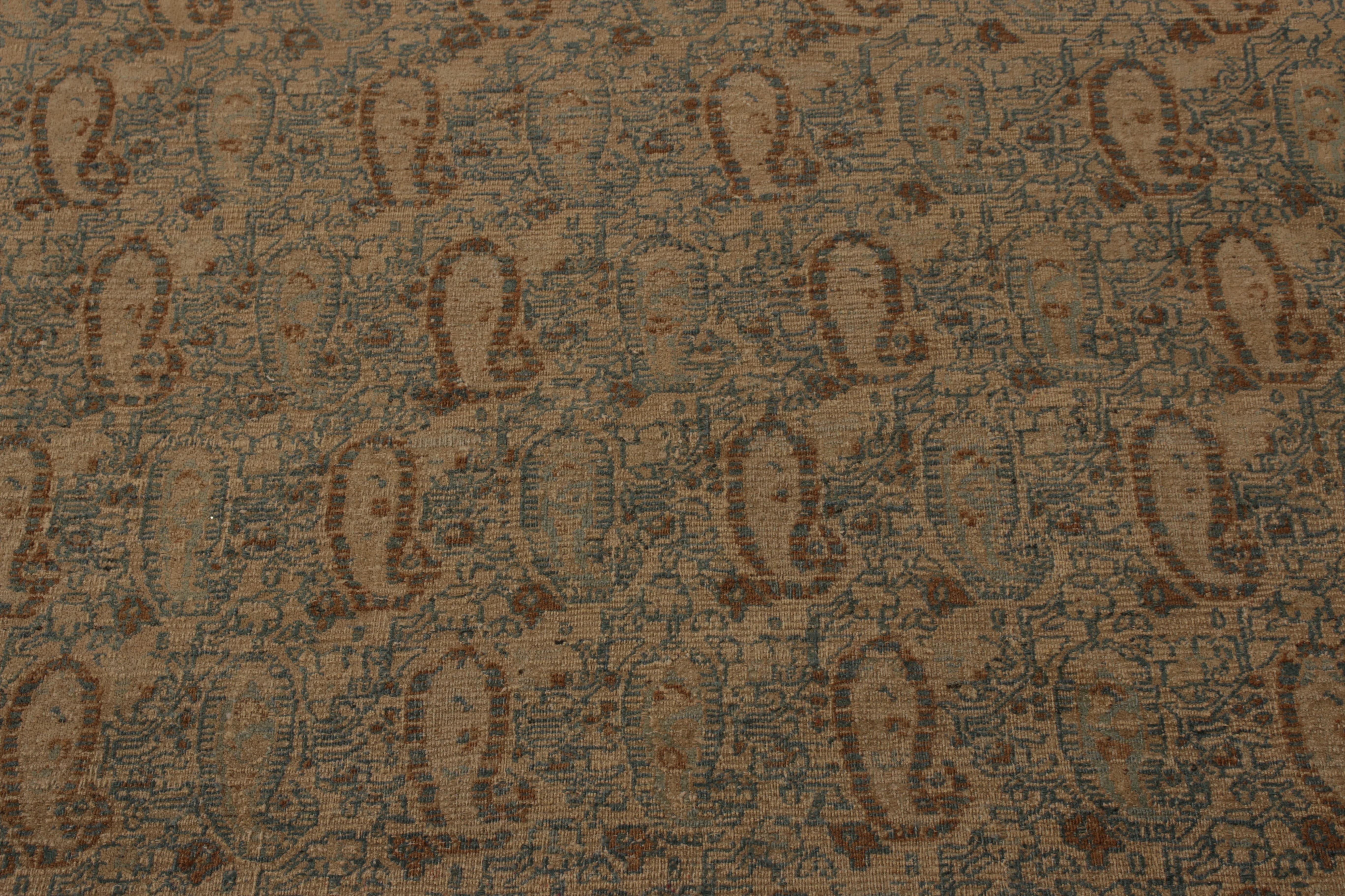 Handgeknüpfter antiker persischer Teppich, beige-braunes Paisleymuster von Teppich & Kelim (Wolle) im Angebot