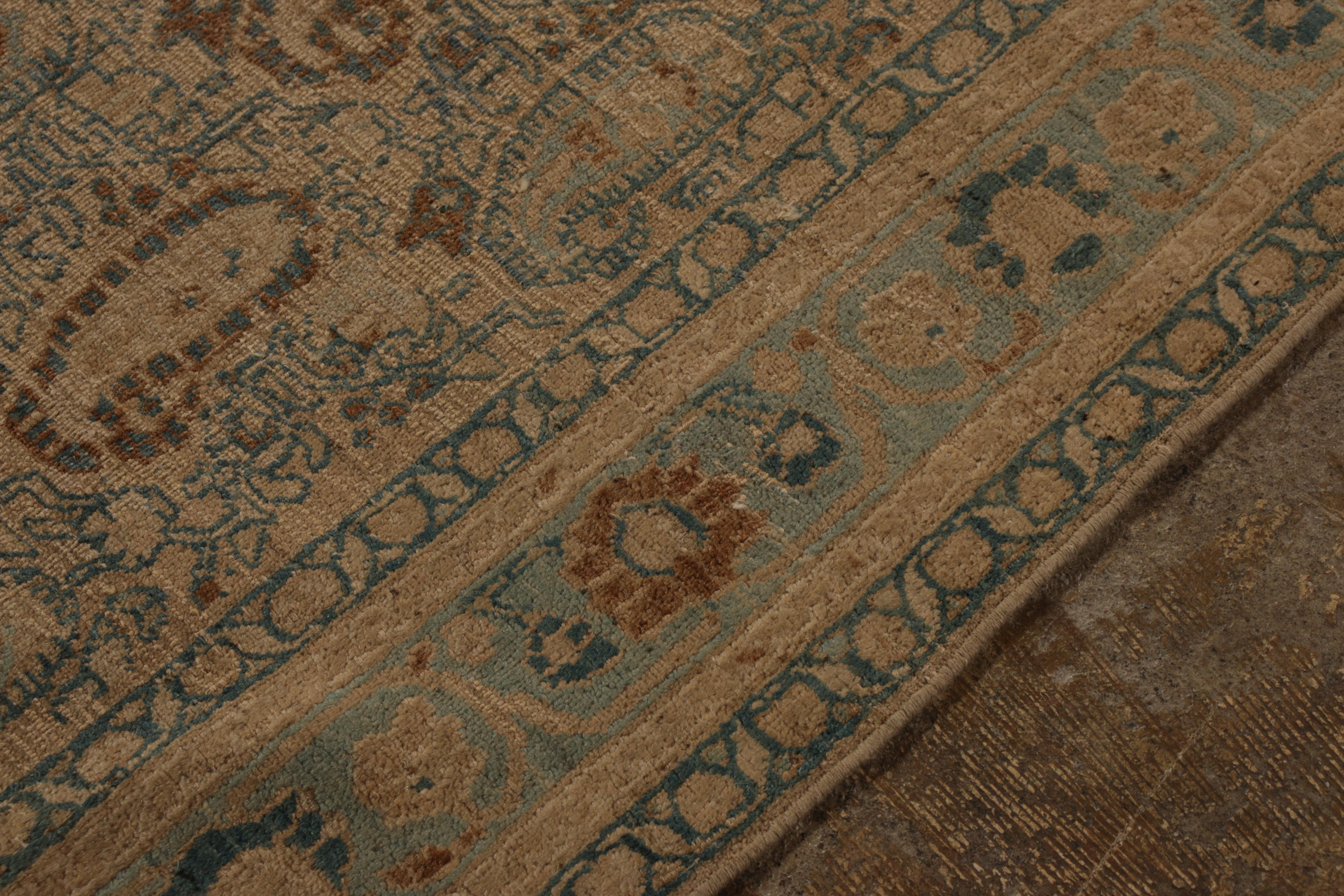 Handgeknüpfter antiker persischer Teppich, beige-braunes Paisleymuster von Teppich & Kelim im Angebot 1