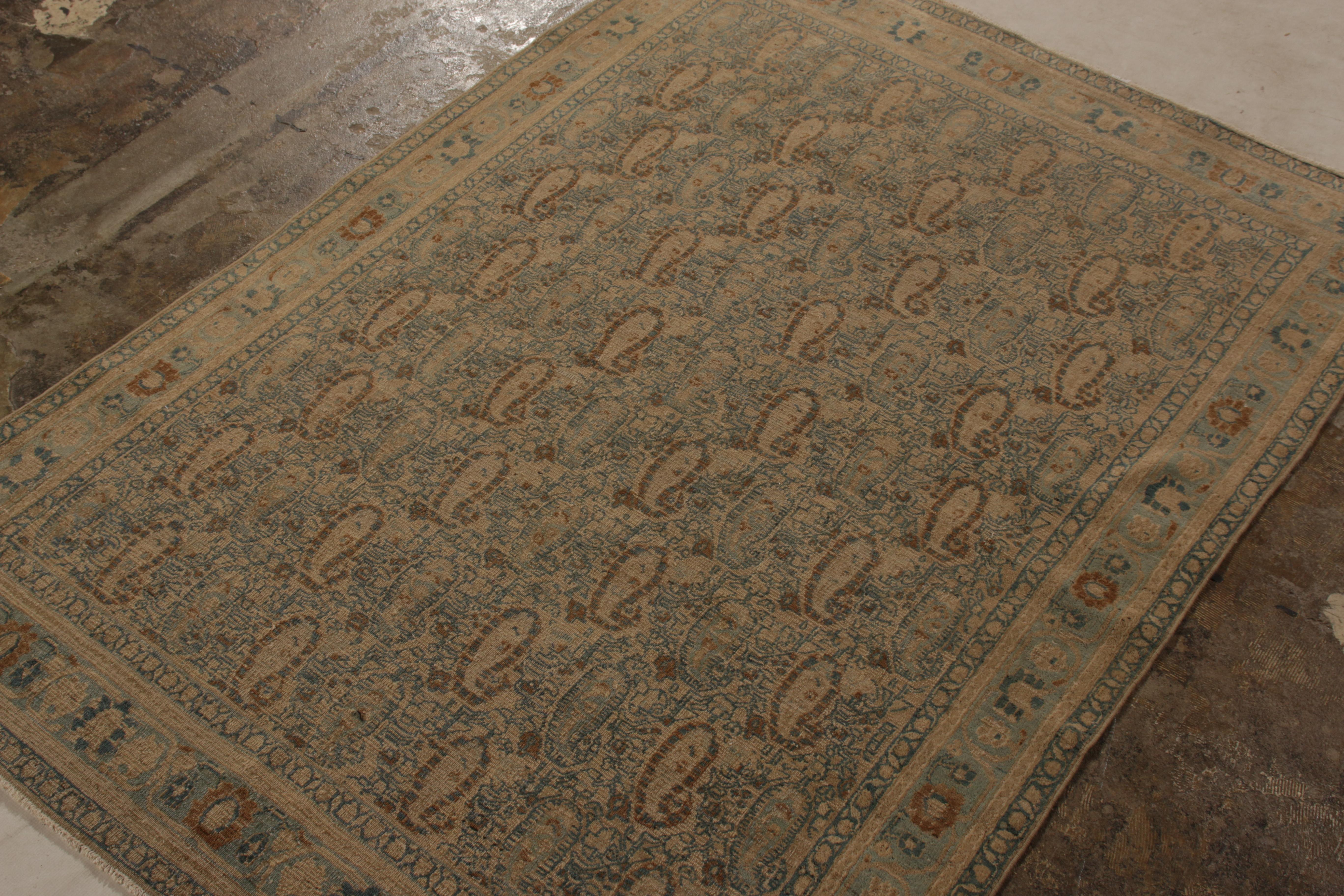 Handgeknüpfter antiker persischer Teppich, beige-braunes Paisleymuster von Teppich & Kelim (Khorassan) im Angebot