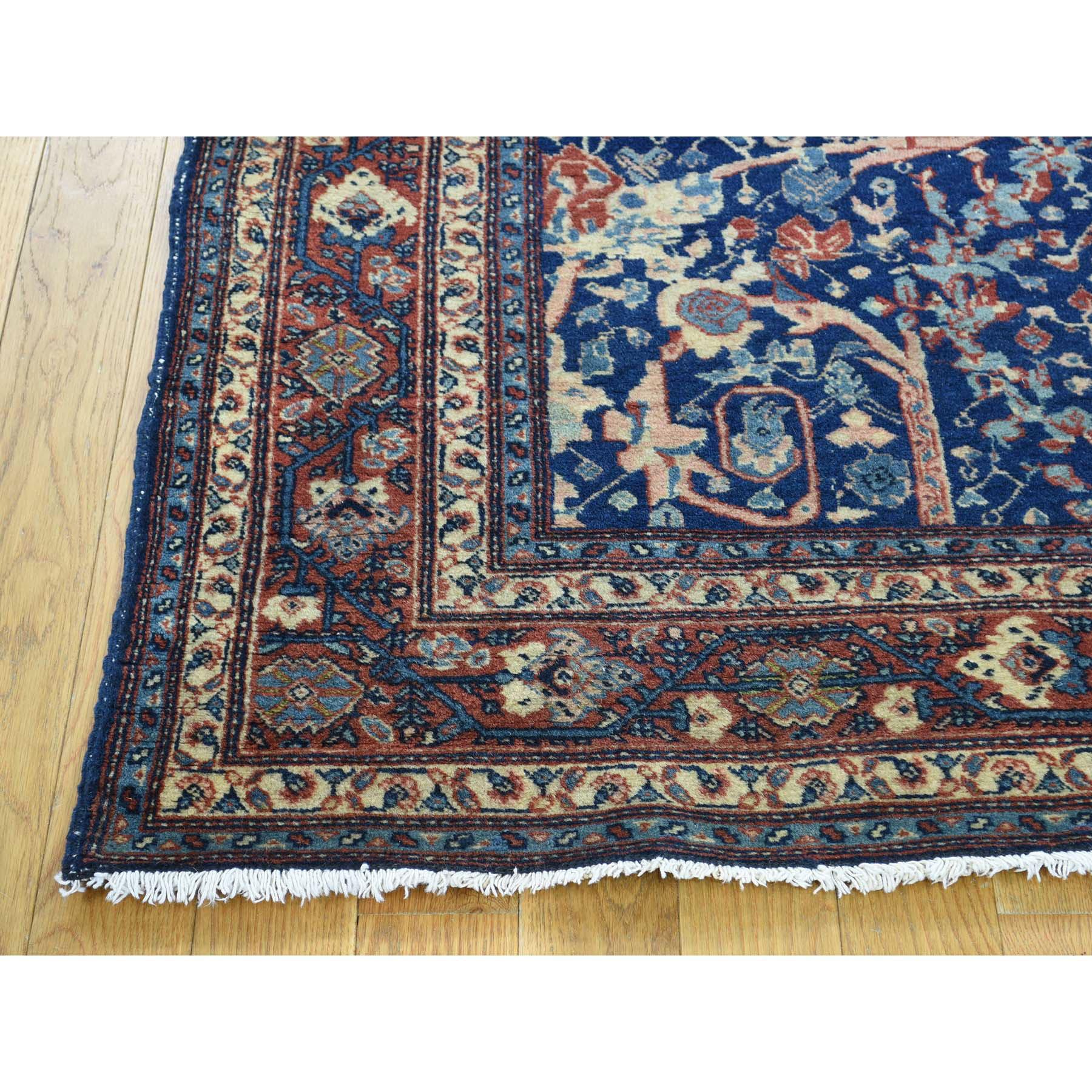 This is a truly genuine one-of-a-kind hand-knotted antique Persian tabriz navy blue full pile rug. It has been Knotted for months and months in the centuries-old Persian weaving craftsmanship techniques by expert artisans.


Primary materials: