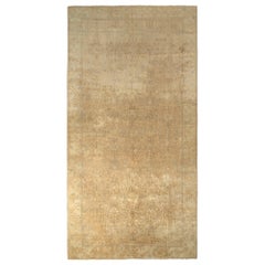 Hand-Knotted Antique Polonaise Style Rug in Beige-Brown Geometric Pattern