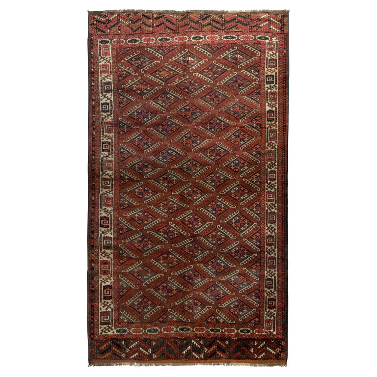 Tapis Tribal Rouge Noué à La Main 60x90 Cm - Fait Main En Inde, Semi-antique