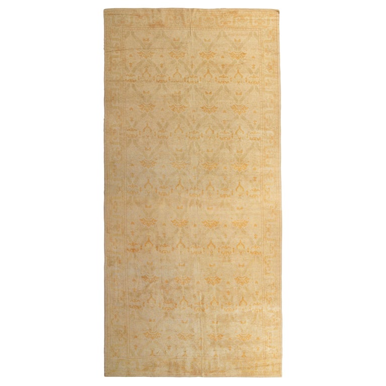 Traditional European Rug Hand-Knotted Antique European Rug, Gold, Yellow, Floral Pattern by Rug ...