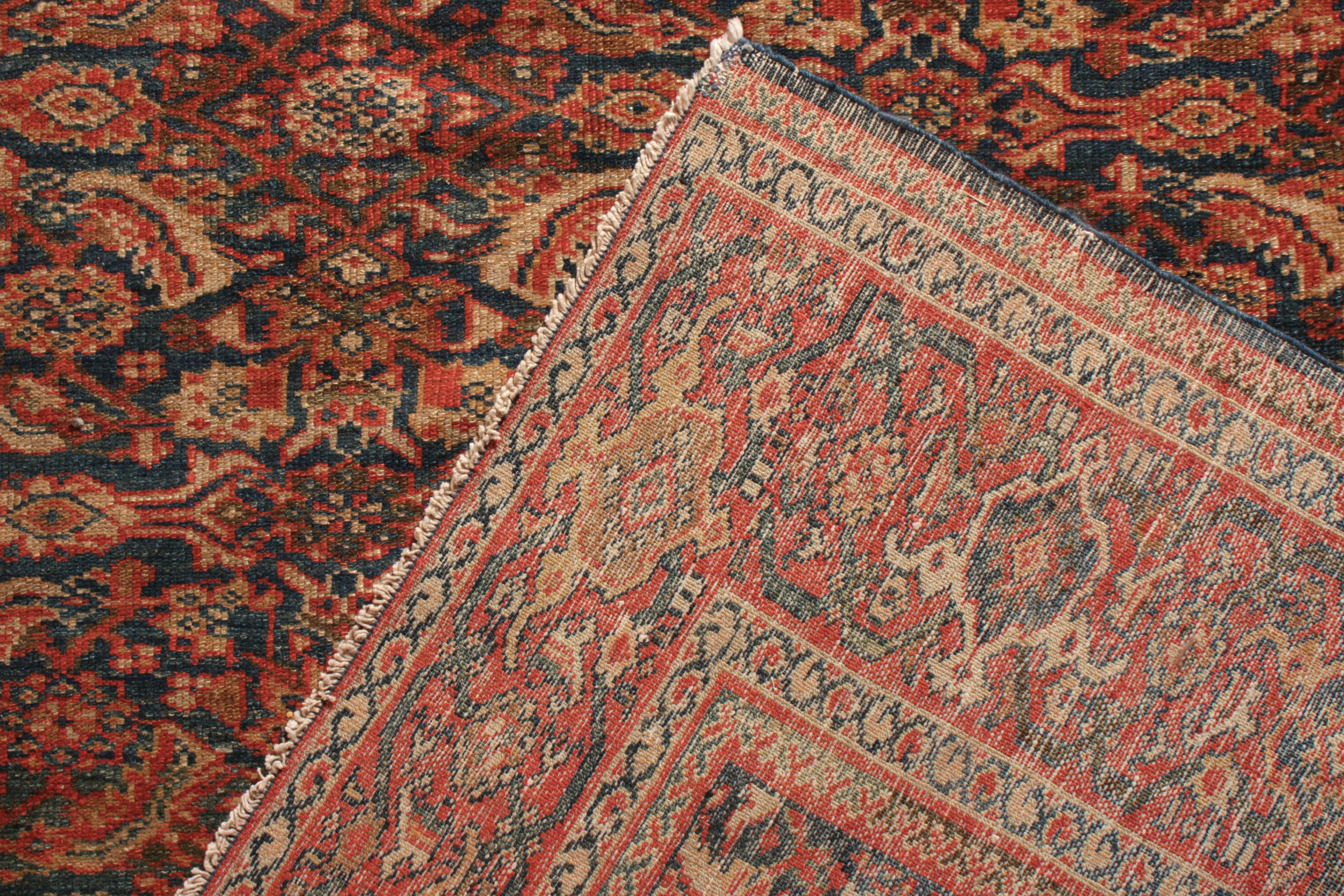 Wool Hand-Knotted Antique Sultanabad Persian rug in Red Floral Pattern by Rug & Kilim For Sale