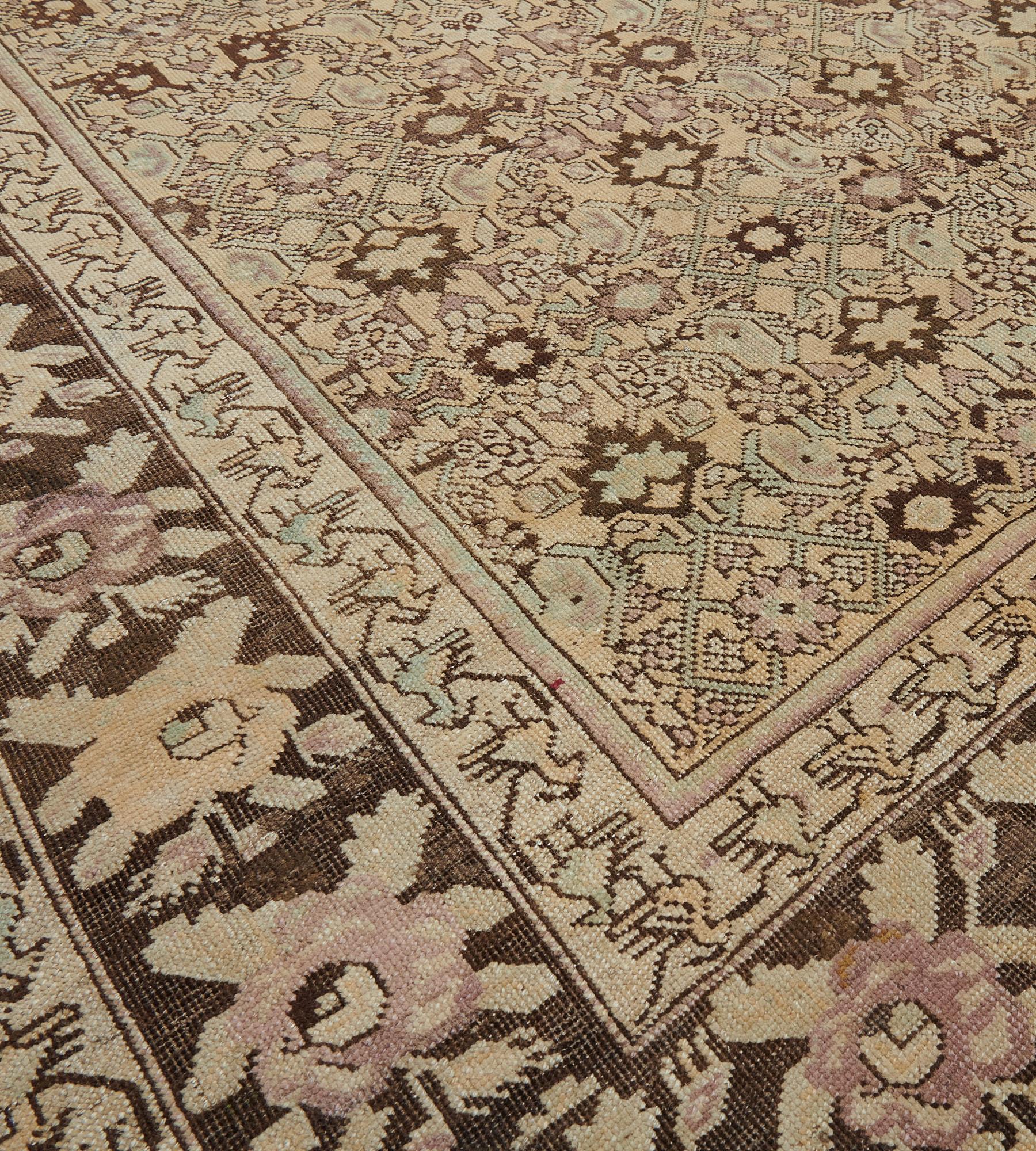 19th Century Hand-Knotted Antique Wool Caucasian Karabagh Rug For Sale