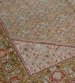 Antique Hand-Knotted Wool Malayer Rug, Late 19th Century, Iran