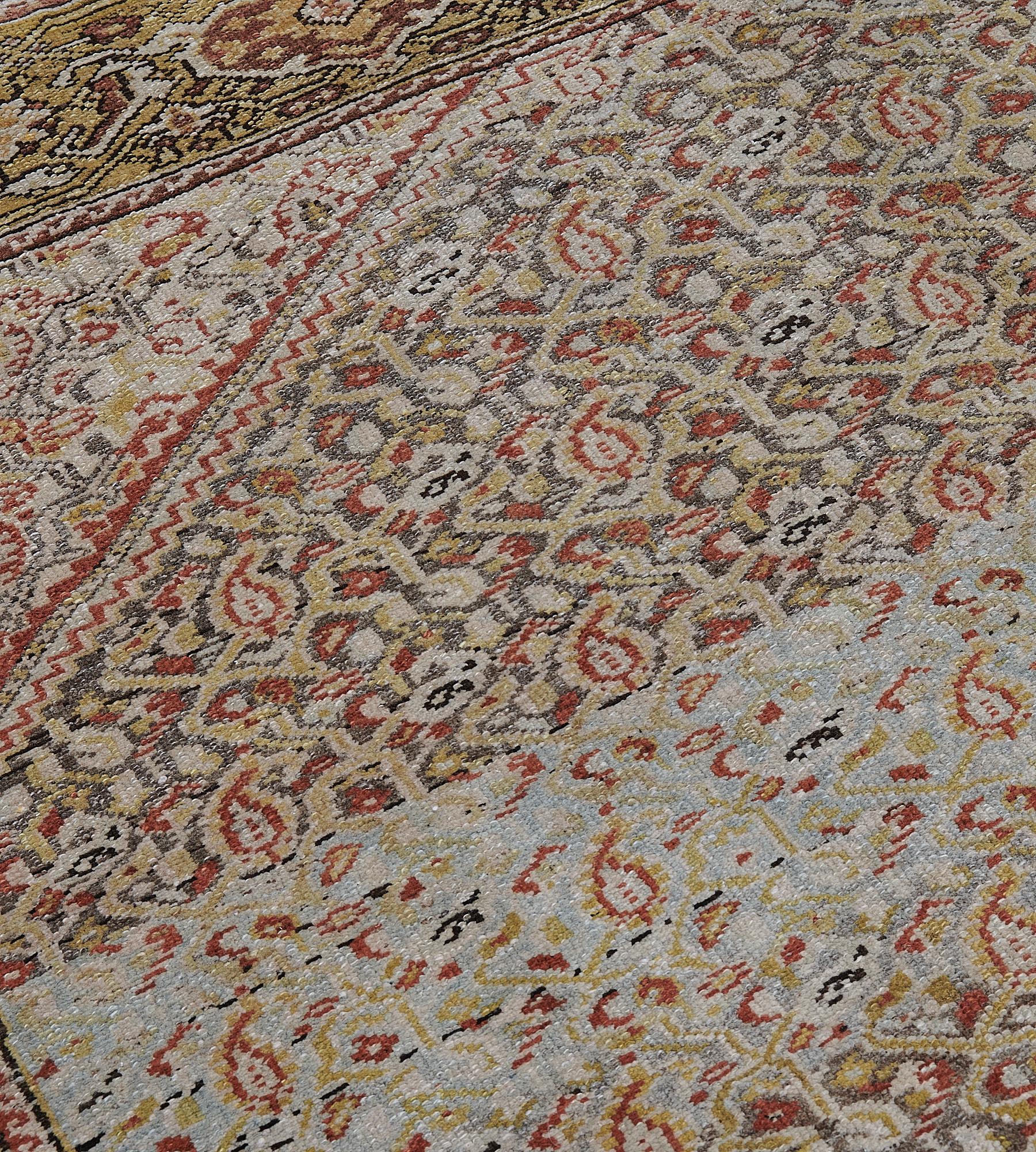 Hand Knotted Antique Wool Malayer Rug For Sale 2