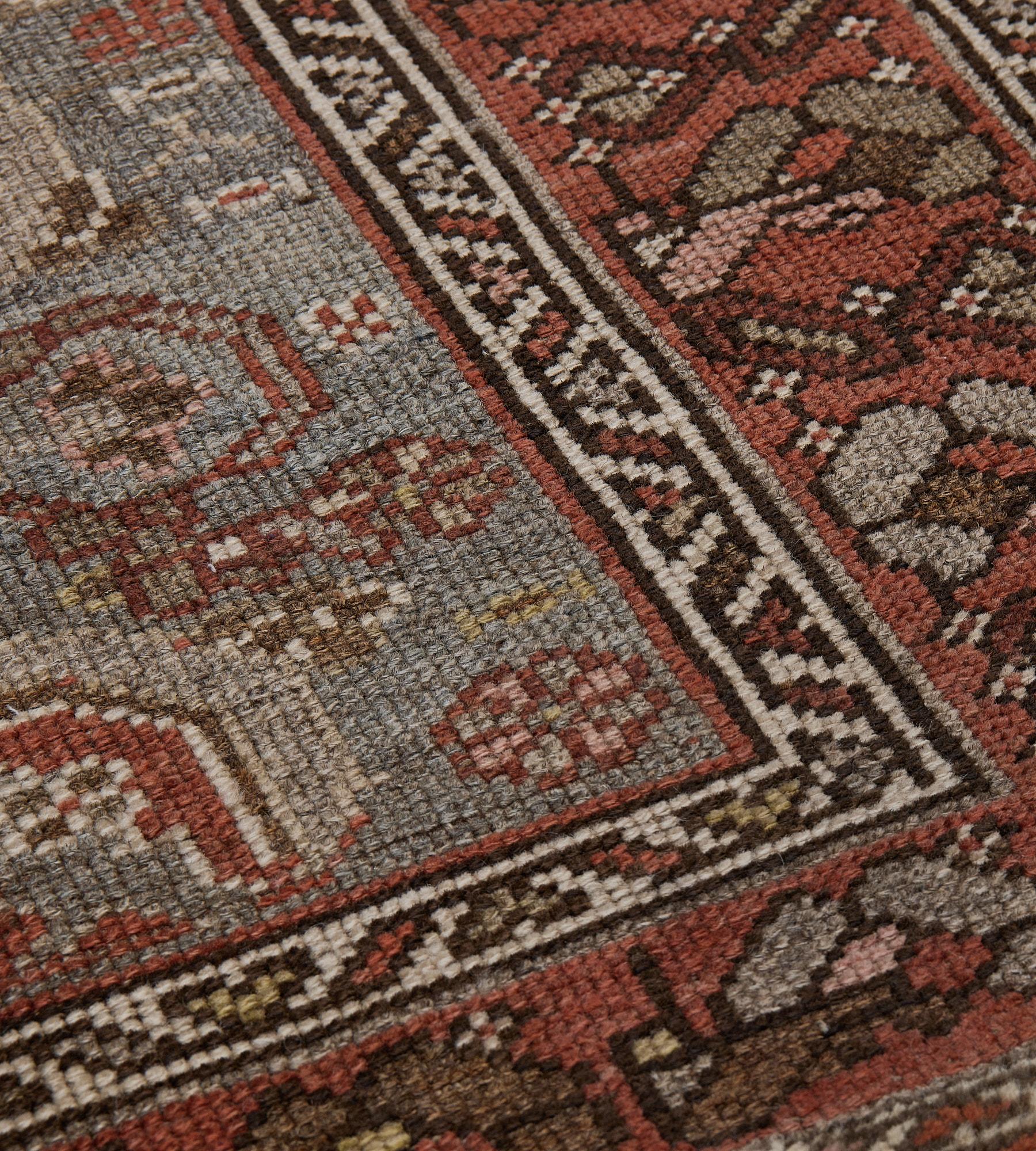 Hand-Knotted Antique Wool Persian Malayer Runner For Sale 2