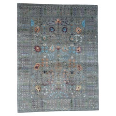 Hand Knotted Arts & Crafts Design Wool and Silk Oriental Rug