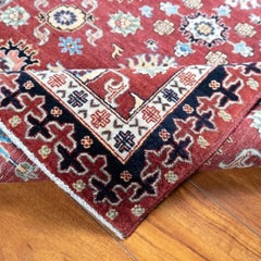 Handgeknüpfter Bijar-Wollteppich, 3 x 5, rotes geometrisches persisches Muster