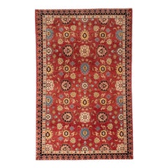 Handgeknüpfter Bijar-Wollteppich, 4 x 6, rotes geometrisches persisches Muster