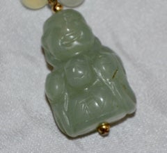 Bowenite Carved Budai Beaded Necklace
