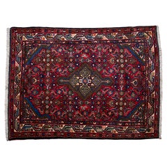 Hand-knotted carpet from Persian Hamadan 142 X 103 cm