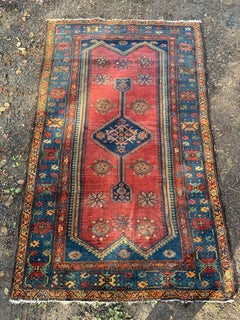 Hand-Knotted Caucasian Kazak Style Rug, Circa 1940- 1960