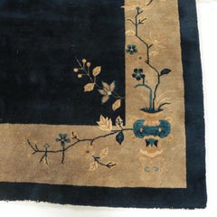 Hand Knotted Chinese Art Deco Nichols-Style Wool Room Sized Rug