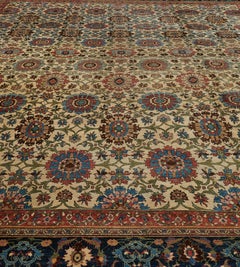 Hand-knotted Circa-1880 Floral Antique Persian Bidjar Rug 13'x18'5"