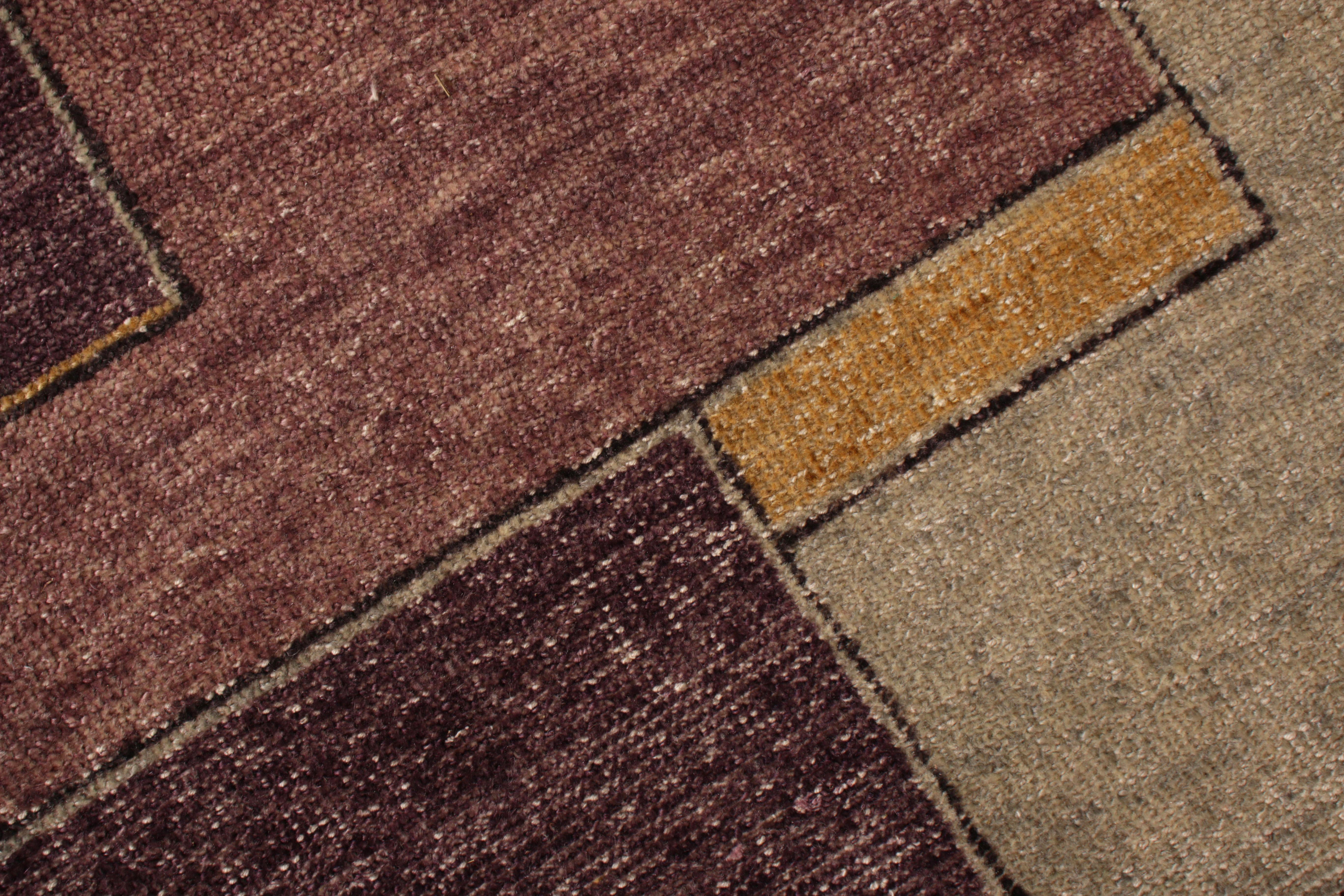 Handgeknüpfter klassischer geometrischer Teppich & Kelim-Teppich mit lila-grünem Muster im Zustand „Neu“ im Angebot in Long Island City, NY