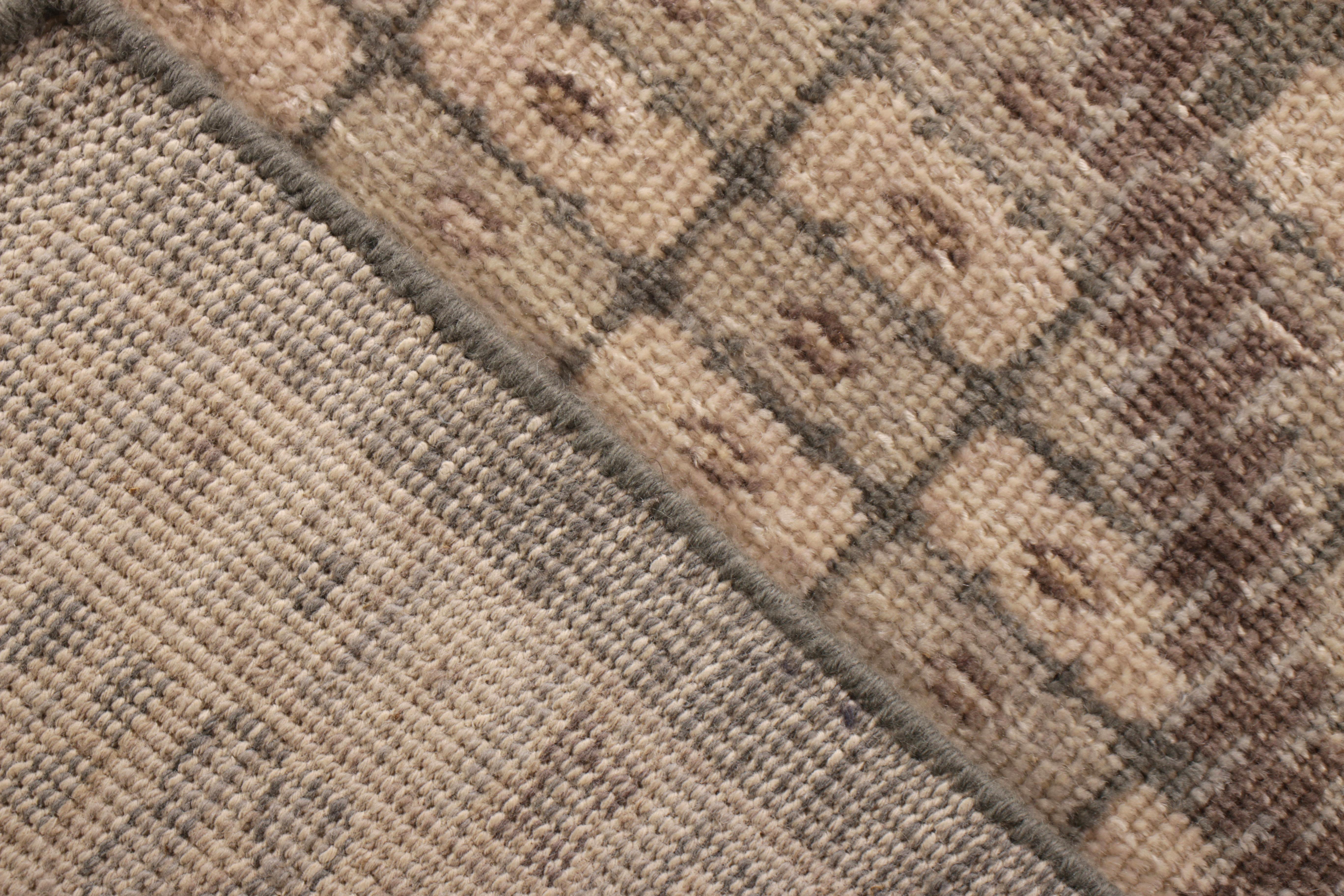 Rug & Kilim's Hand Knotted Classic Rug Beige-Brown Blue Pattern In New Condition For Sale In Long Island City, NY