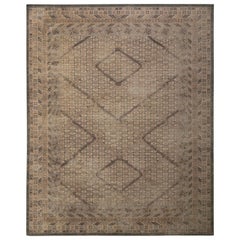 Hand Knotted Classic Rug Beige-Brown Blue Pattern by Rug & Kilim