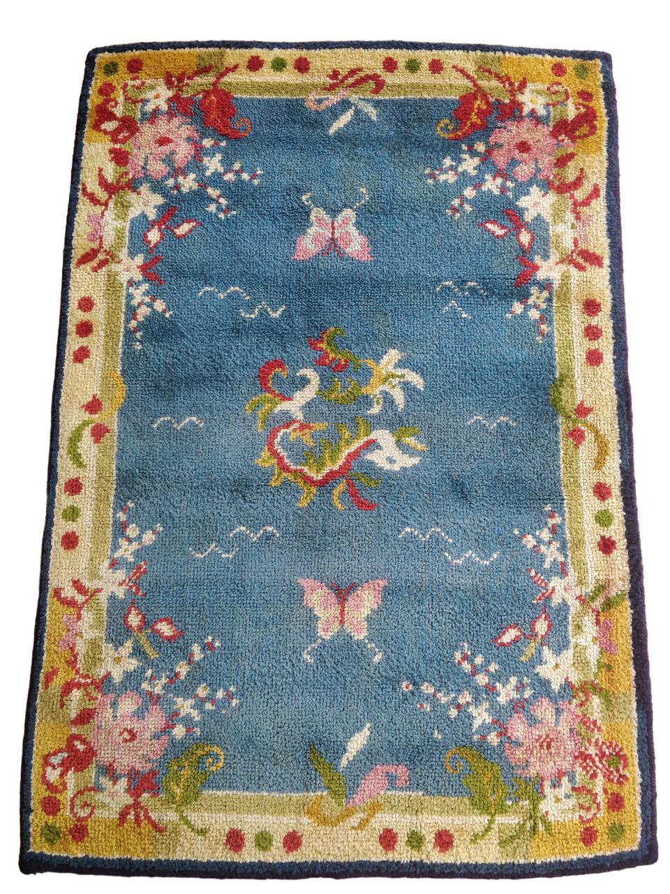 Hand-knotted Cogolin carpet (France)  180 x 123 For Sale 2