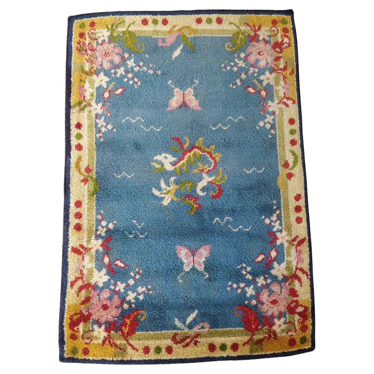 Hand-knotted Cogolin carpet (France)  180 x 123 For Sale