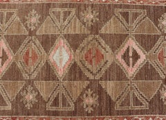 Hand Knotted Colorful Turkish Kars with Tribal Designs and Geometric Motifs