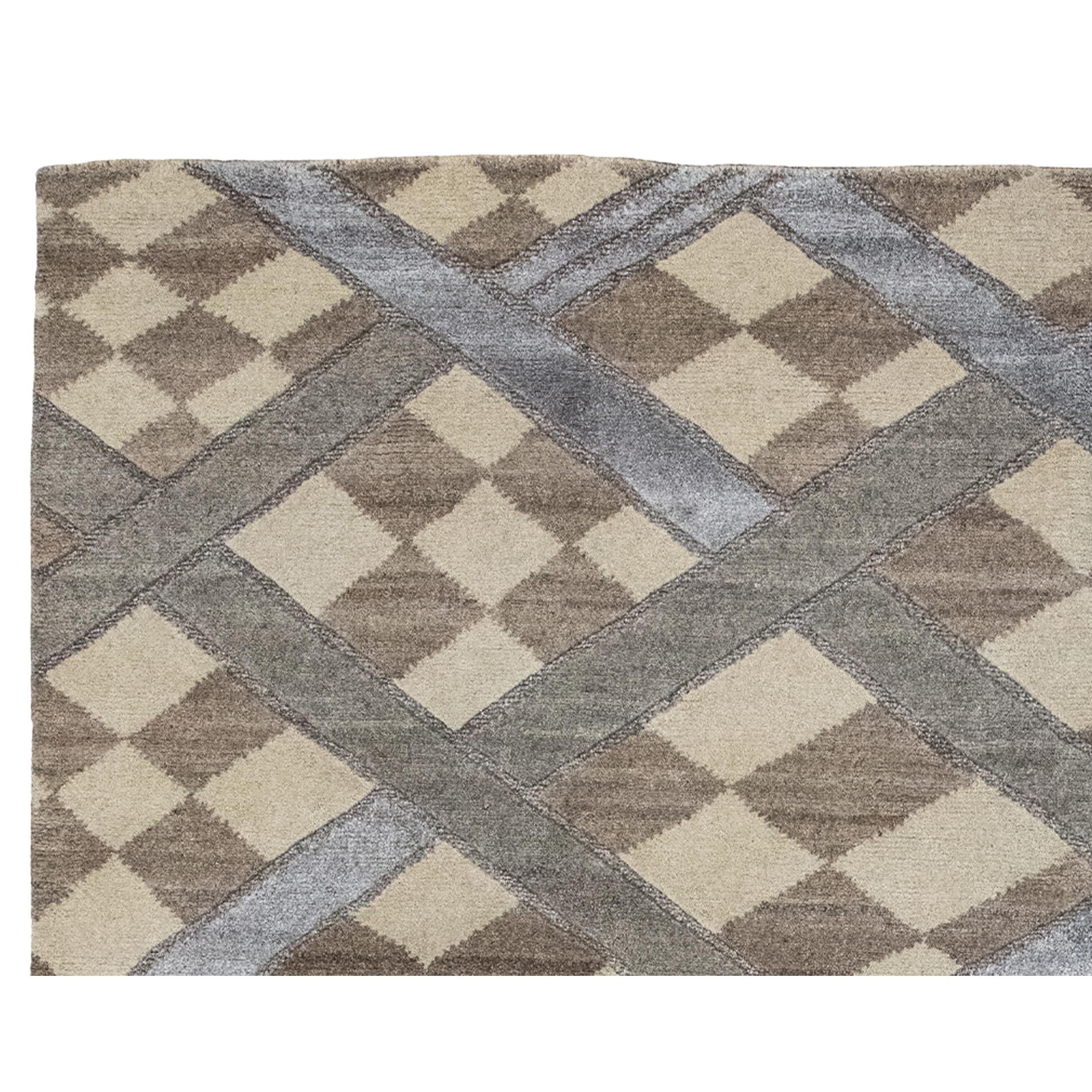 Luxuriöser moderner handgeknüpfter Teppich Kongo Kampala Mesa 10x14 (Indisch) im Angebot
