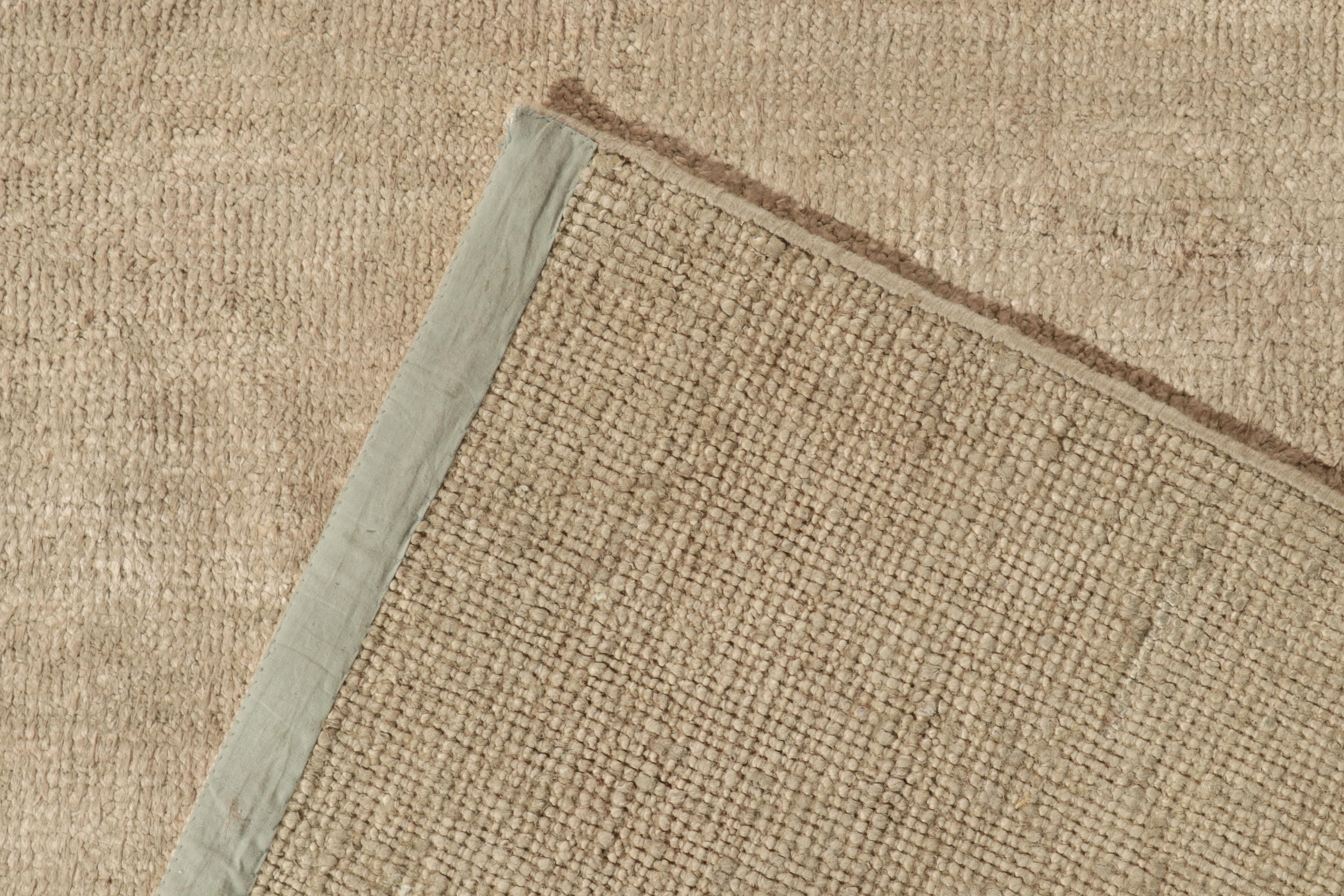 Handgeknüpfter zeitgenössischer Teppich und Kelim-Teppich aus reiner Seide in Beige, Creme im Zustand „Neu“ im Angebot in Long Island City, NY