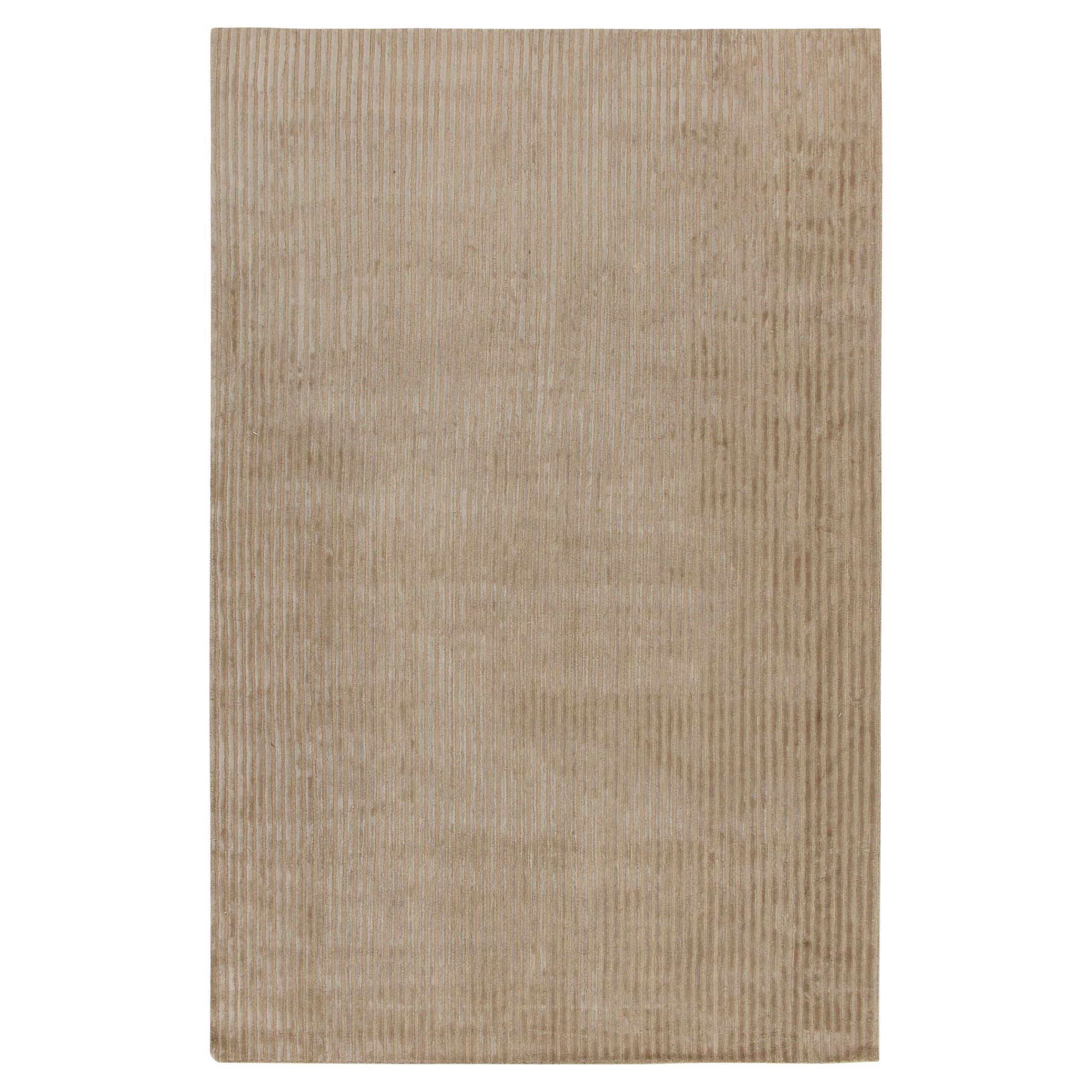 Rug & Kilim's Hand-Knotted Contemporary Rug in Solid Beige For Sale