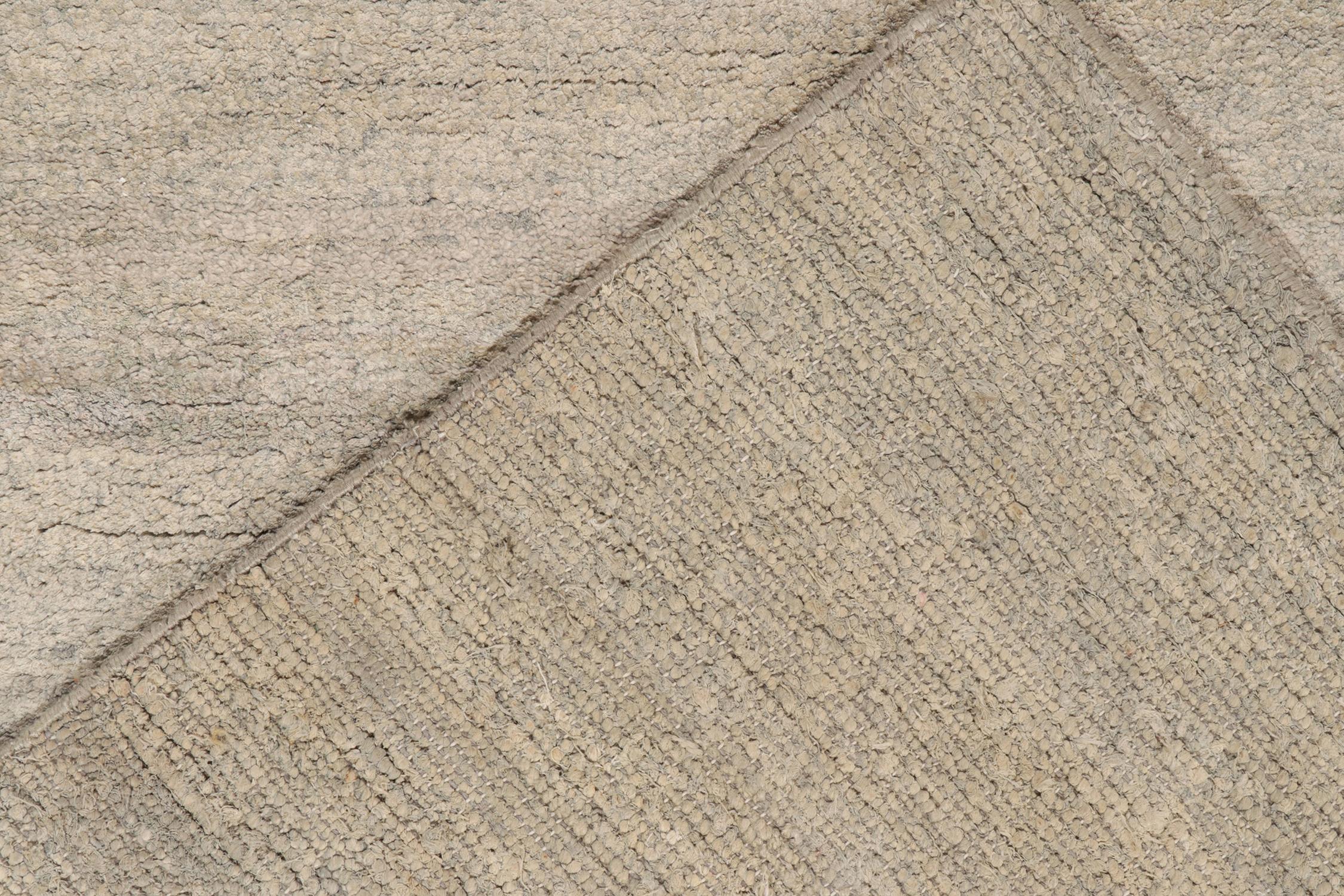 Alfombra contemporánea anudada a mano Rug & Kilim en gris estriado en Nuevo estado para la venta en Long Island City, NY