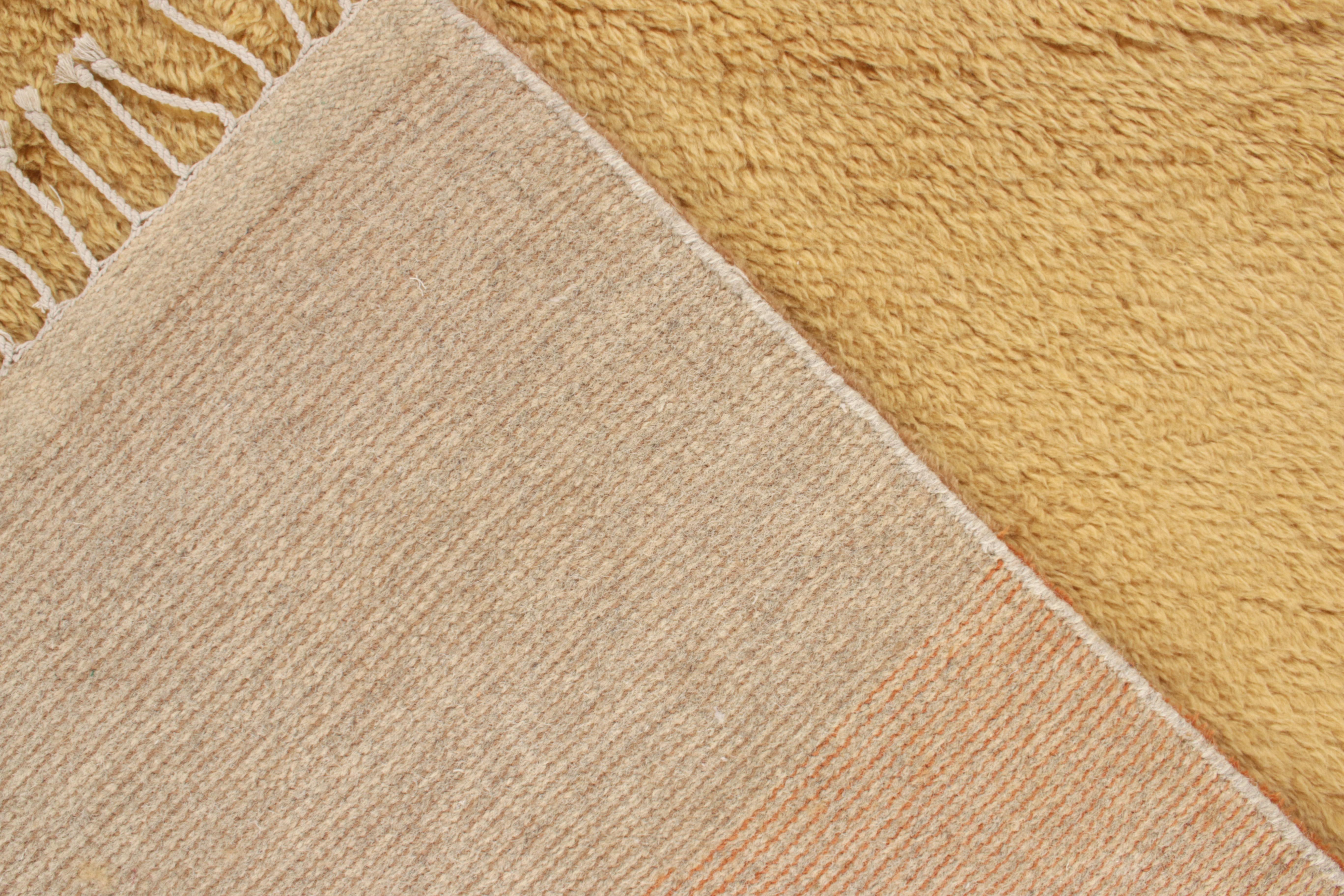 Handgeknüpfter Teppich & Kelim-Teppich im Art-déco-Stil in Beige, Gold mit geometrischem Muster (21. Jahrhundert und zeitgenössisch) im Angebot
