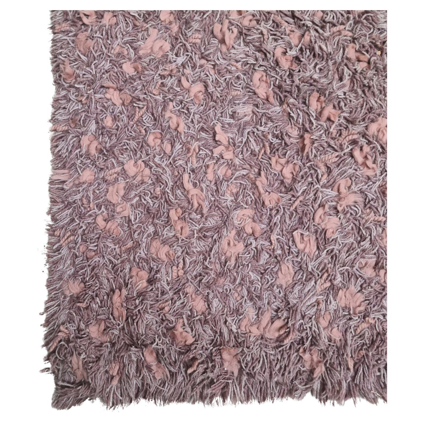 Hand-knotted Deep Pile 100% Wool Rug For Sale