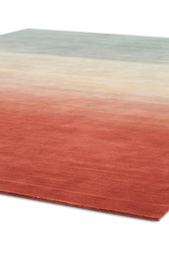 Hand Knotted Degradé Small Wool Rug in Petrol-Wine by Patricia Urquiola