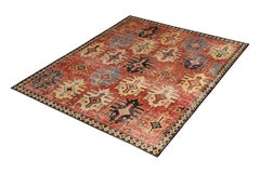 Rug & Kilim's Hand Knotted Distressed Classic Rug Rust Red Tribal Pattern