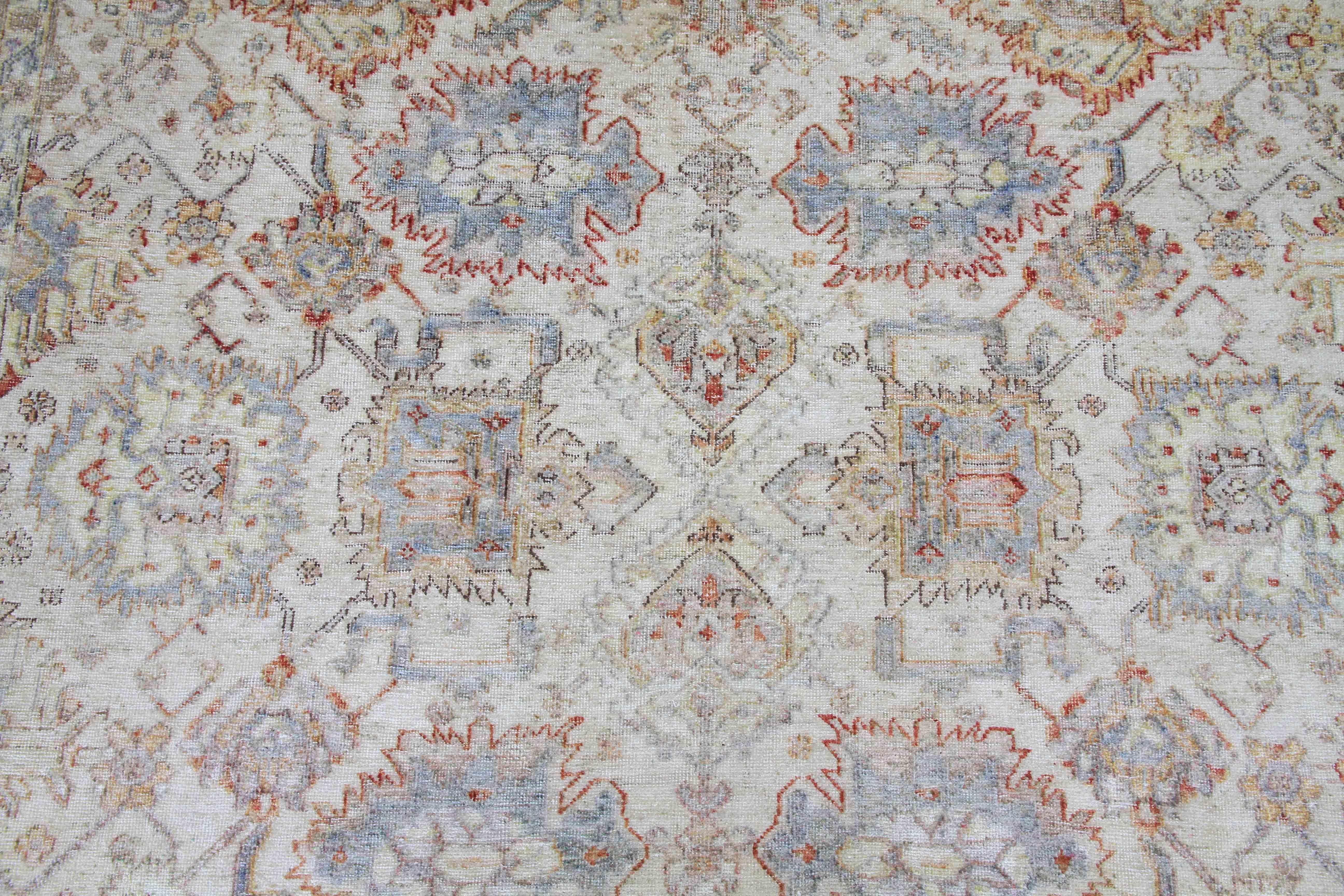 Contemporary Hand Knotted Distressed Silk Rug For Sale