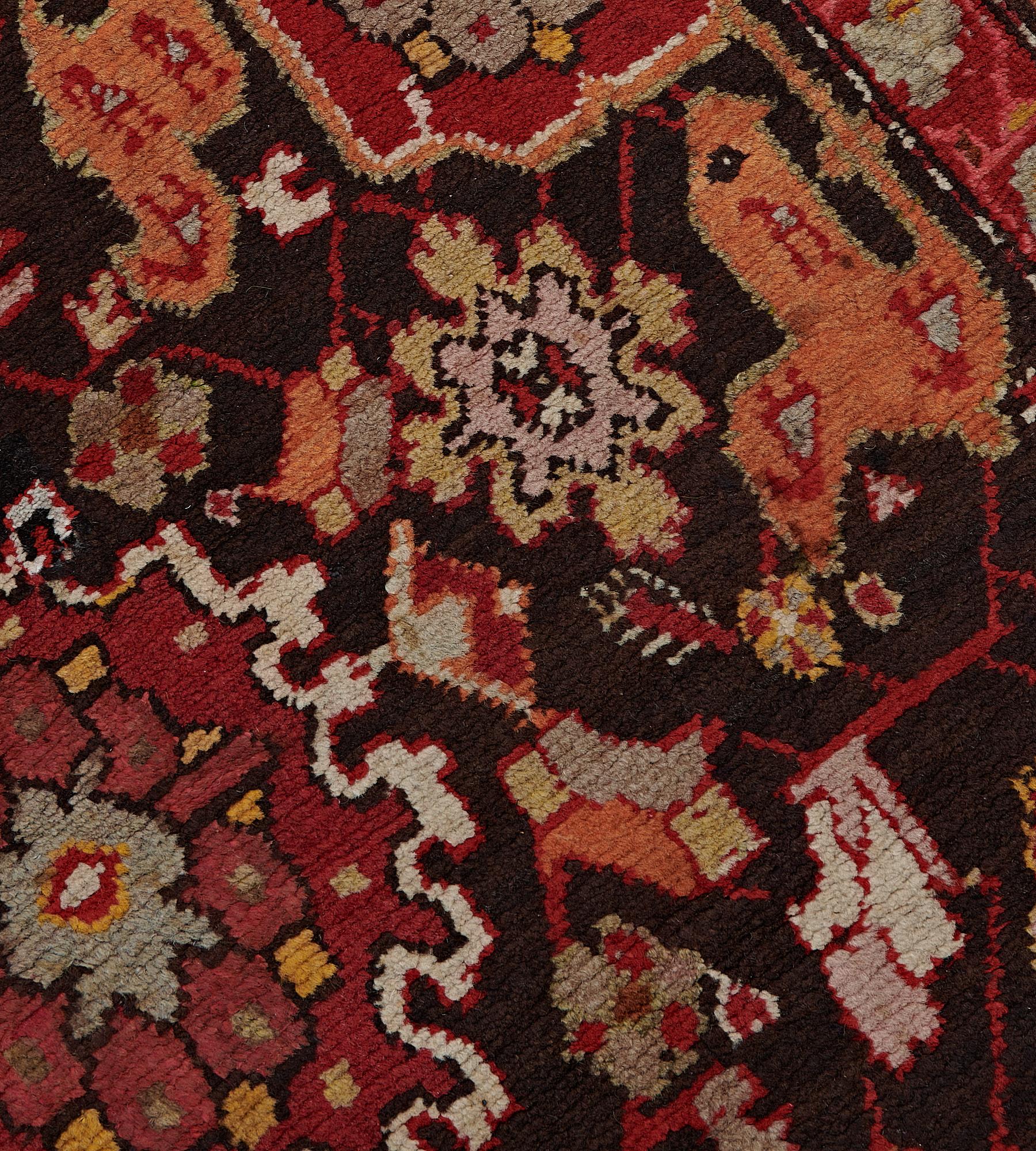 Hand-Knotted Hand-knotted Early 20th Century Floral Karabagh Runner For Sale