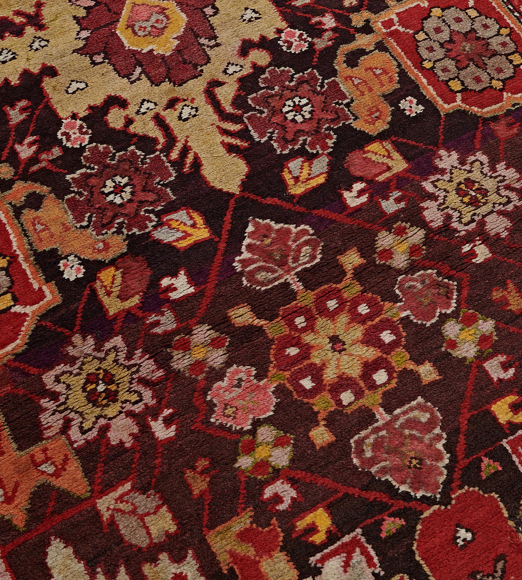 Hand-knotted Early 20th Century Floral Karabagh Runner In Good Condition For Sale In West Hollywood, CA